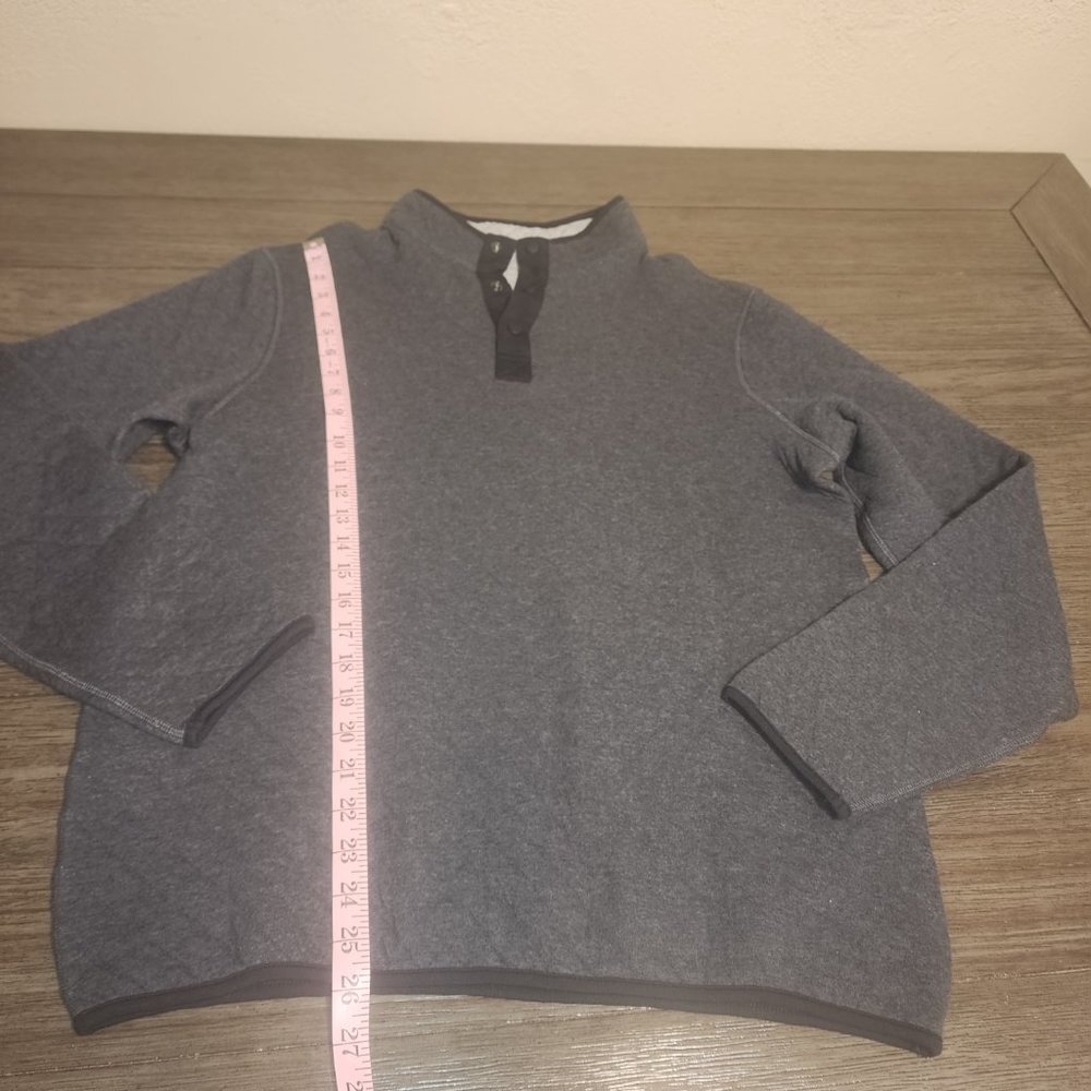 Quince Men's Reversible Quilted Pullover NWT Gray  Med - Picture 5 of 11